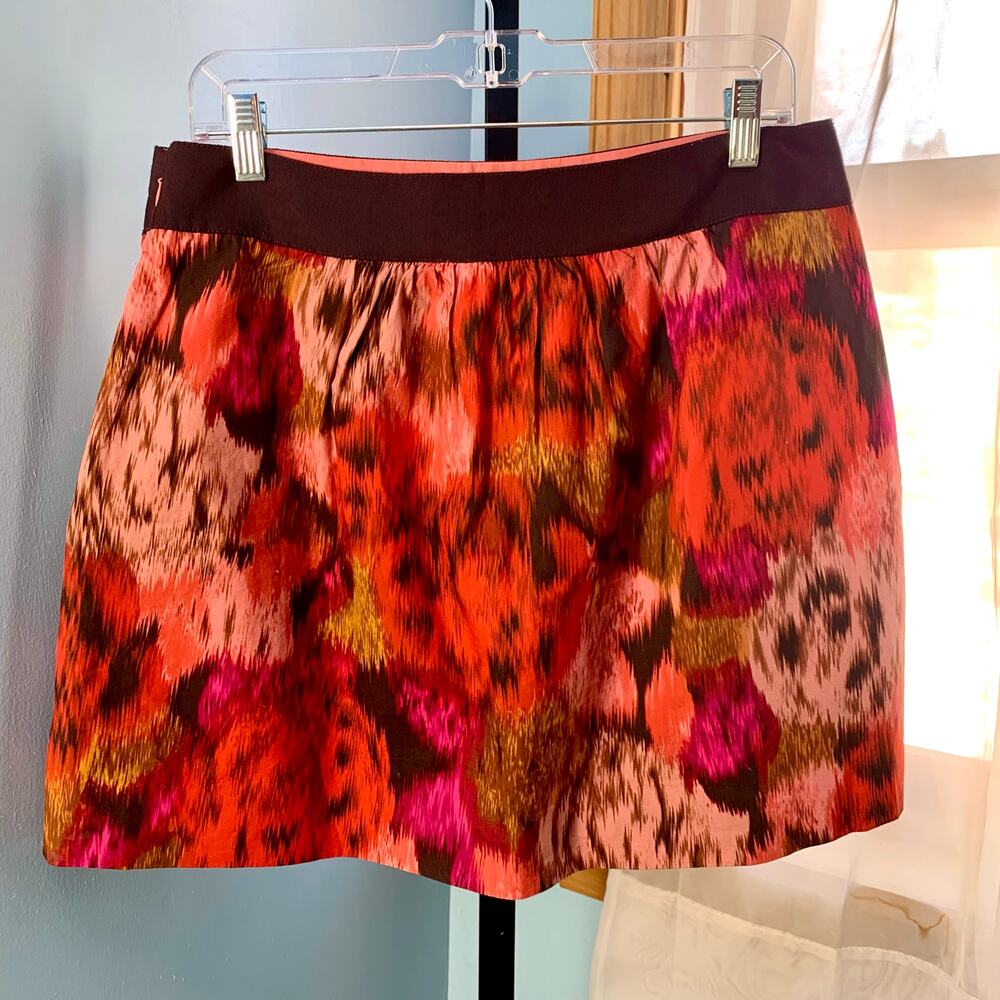 J. Crew Factory Watercolor Print A-Line Mini Skirt Size 10 - Picture 6 of 8